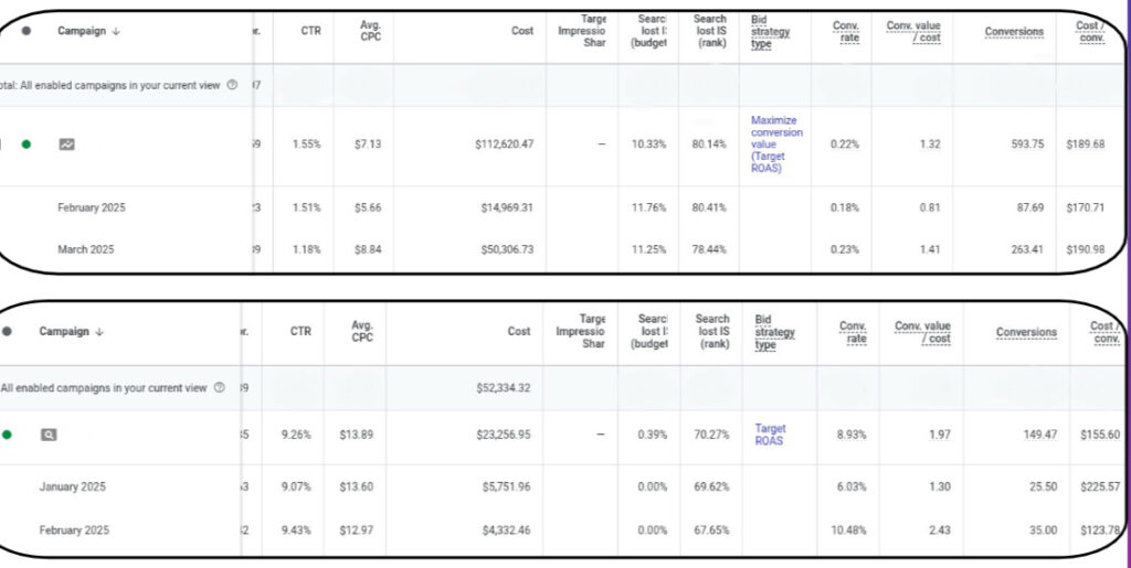 Google Ads Search and Performance Max Case Study Image for a medical cosmetic company